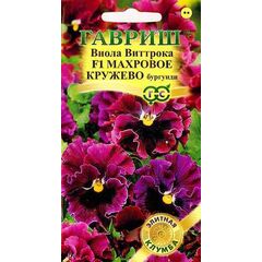 Виола Махровое кружево бургунди F1 Виттрока (Анютины глазки)* 4 шт. серия Блэк