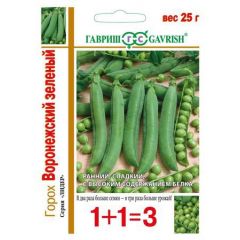 Горох Воронежский зеленый серия 1+1, больш. пак. 25 г