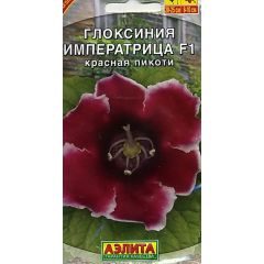 Глоксиния гибридная Императрица F1 красная пикоти 5 шт Аэлита