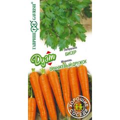 Морковь Оранжевый дружок 2,0 г+Петрушка Бисер 2,0 г серия Дуэт Хорошие соседи