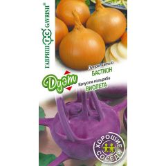 Капуста кольраби Виолета 0,3 г+Лук репчатый Бастион 0,5 г серия Дуэт Хорошие соседи