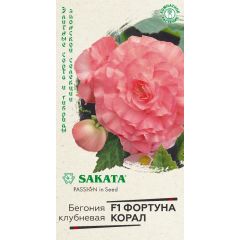 Бегония Фортуна Корал F1 клубн. гранул. 4 шт. пробирка Саката серия Эксклюзив