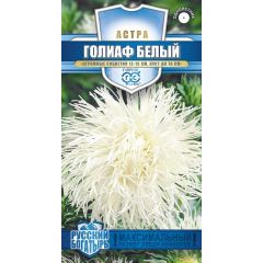 Астра Голиаф белый, однолетняя, (игольчатая) 0,3 г серия Русский богатырь