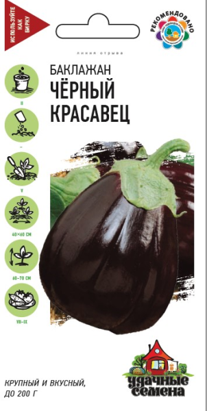 Семена Баклажан Черный красавец 0,3 г Удачные семена