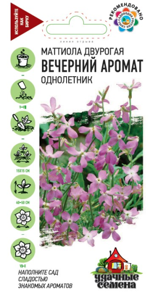 Маттиола двурогая Вечерний аромат 0,3 г Удачные семена