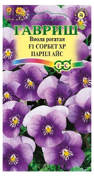 Семена Виола Сорбет XP Парпл Айс F1 рогатая 4 шт.