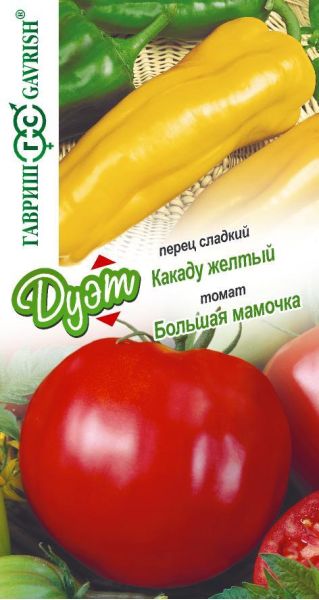 Семена Томат Большая мамочка 0,05 г и перец Какаду желтый 0,05 г