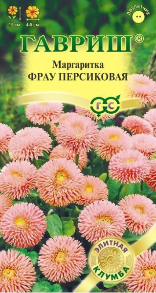 Семена Маргаритка Фрау персиковая 4 шт.