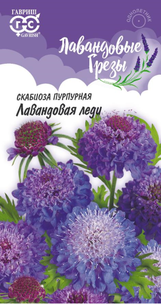 Скабиоза пурпурная Лавандовая леди, махр. 0,2 г  Серия Лавандовые грёзы