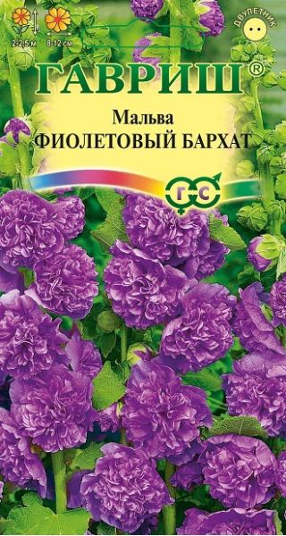 Семена Мальва Шток-роза Фиолетовый бархат 0,1 г