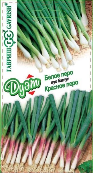 Семена Лук на зелень Белое перо 0,5 г и Красное перо 0,5 г