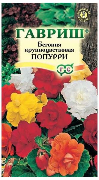Семена Бегония Попурри F1 клубневая крупноцветковая смесь 5 шт.