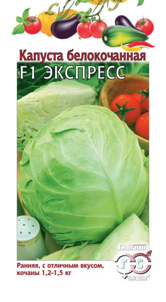 Семена Капуста белокочанная Экспресс F1 10 шт