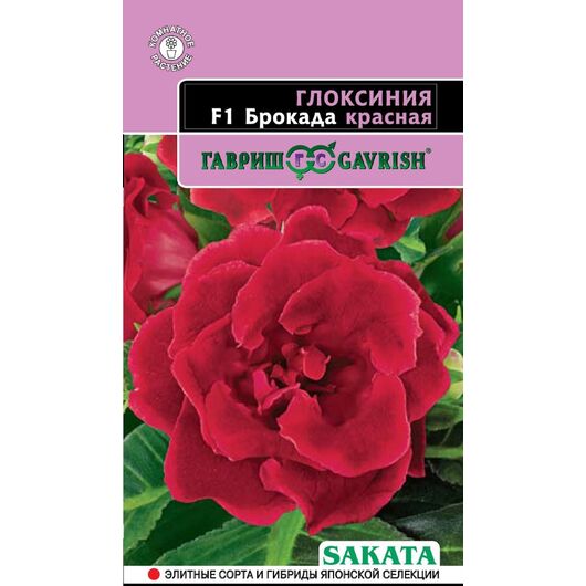 Глоксиния Брокада красная F1 гранул. 4 шт. пробирка Саката серия Эксклюзив