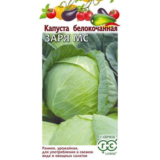 Капуста белокоч. Заря МС 0,5 г (ранняя)