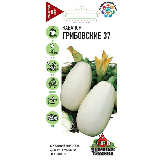 Кабачок Грибовские 37 2 г  Удачные семена