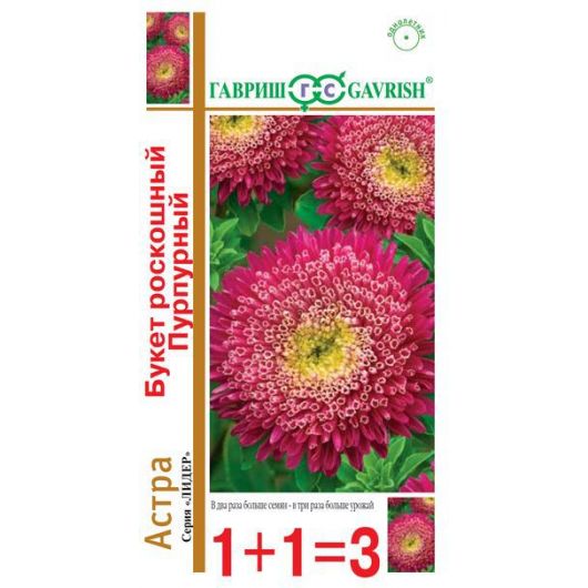 Астра Букет роскошный пурпурный, однолетняя, 0,5 г серия 1+1