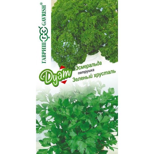 Петрушка листовая Зеленый хрусталь 2,0 г+кудрявая Эсмеральда 2,0 г серия Дуэт
