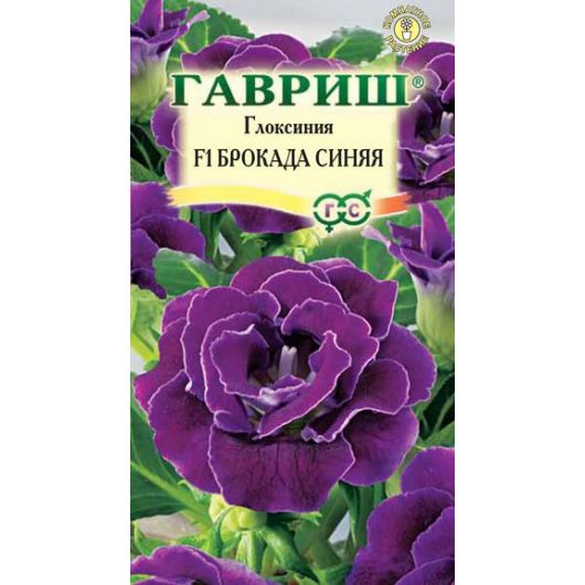 Глоксиния Брокада синяя F1 гранул. 4 шт. пробирка Саката серия Эксклюзив