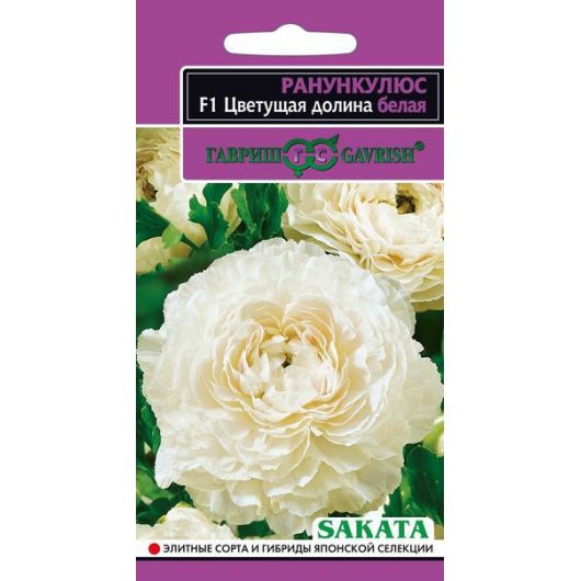 Лютик (Ранункулюс) Цветущая долина белая F1 3 шт. пробирка, Саката серия Эксклюзив