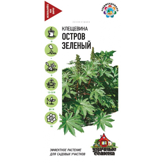 Клещевина Остров Зеленый  5 шт. Удачные семена