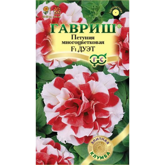 Петуния Дуэт F1 махровая многоцв. 5 шт. гранул. проб. серия Элитная клумба