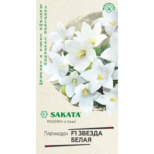 Платикодон Звезда белая F1, крупноцвет. 4 шт. Саката