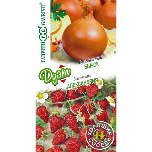 Лук репч. Бычок 0,5 г+Земляника Александрия 0,03 г серия Дуэт Хорошие соседи