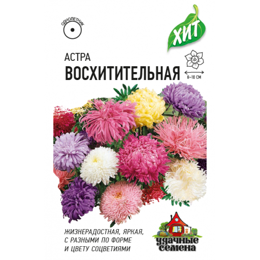 Астра Восхитительная, однолетняя (на срезку, смесь) 0,3 г ХИТ х3