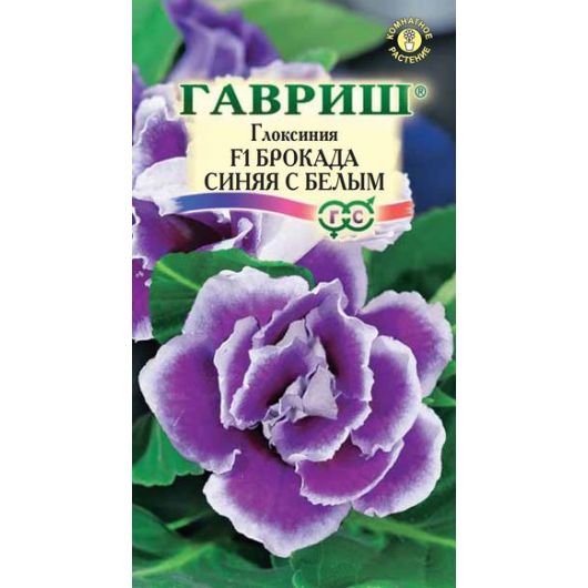 Глоксиния Брокада синяя с белым F1 гранул. 4 шт. пробирка Саката серия Эксклюзив