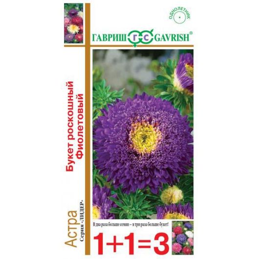 Астра Букет роскошный фиолетовый, однолетняя, 0,5 г серия 1+1